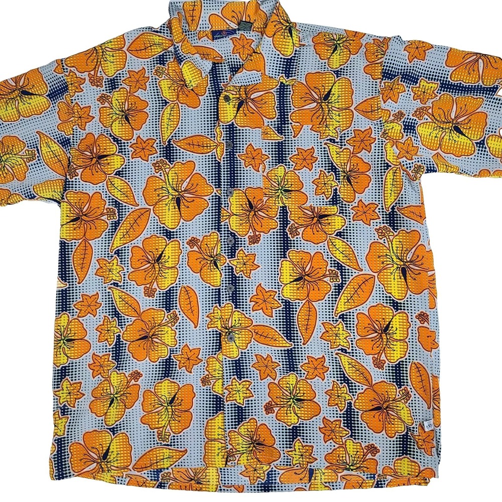 Decibel Men's Size XXL Short Sleeve Button Up Yellow Floral Y2K‎ Style